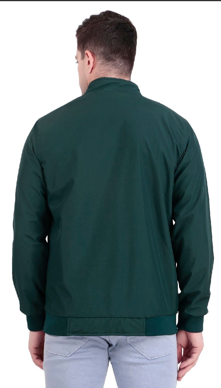 Dark Green Solid Men’s Lightweight Jacket