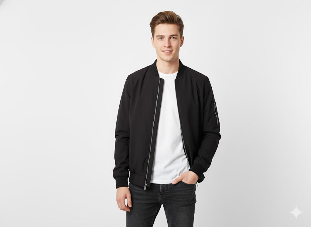 sleek black jacket